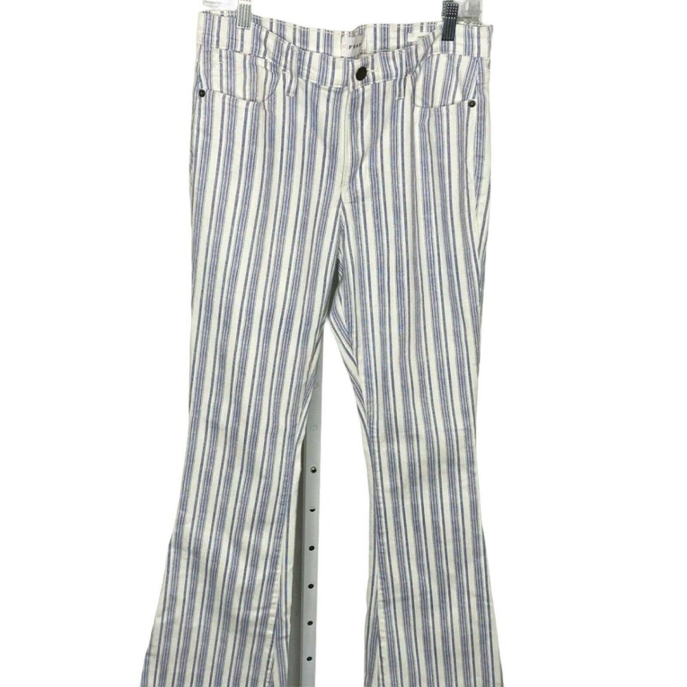 Frame Women's Boot Cut Pants Blue White Striped Le High Flare 70's Size 31